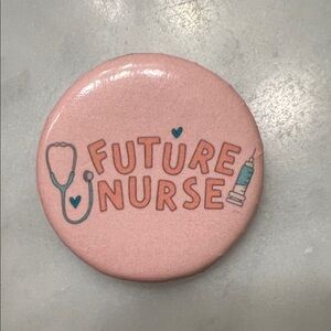 Future Nurse Pink Button